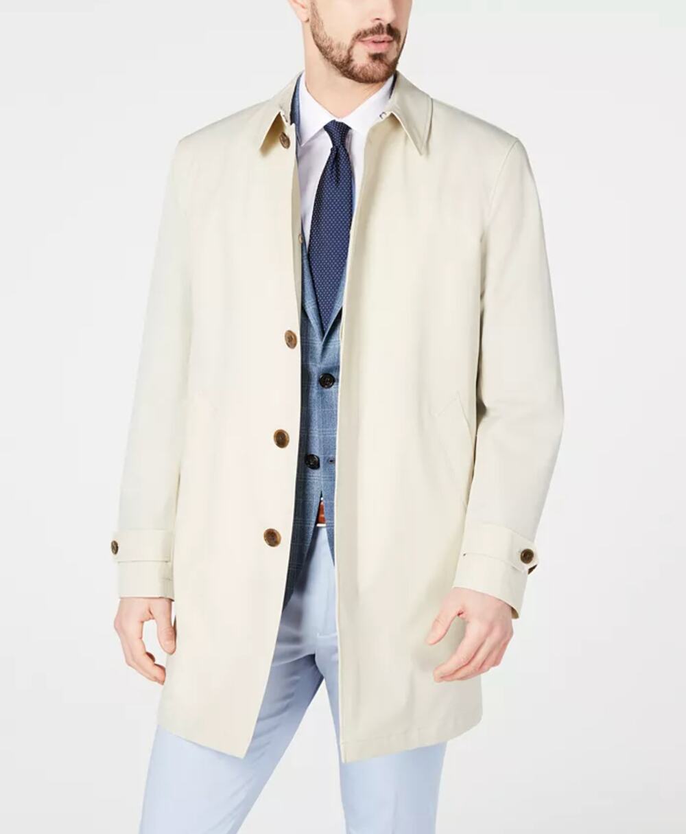 LAUREN RALPH LAUREN Stanza Classic Fit Stretch Raincoat Khaki Sz 42R $350 NWT
